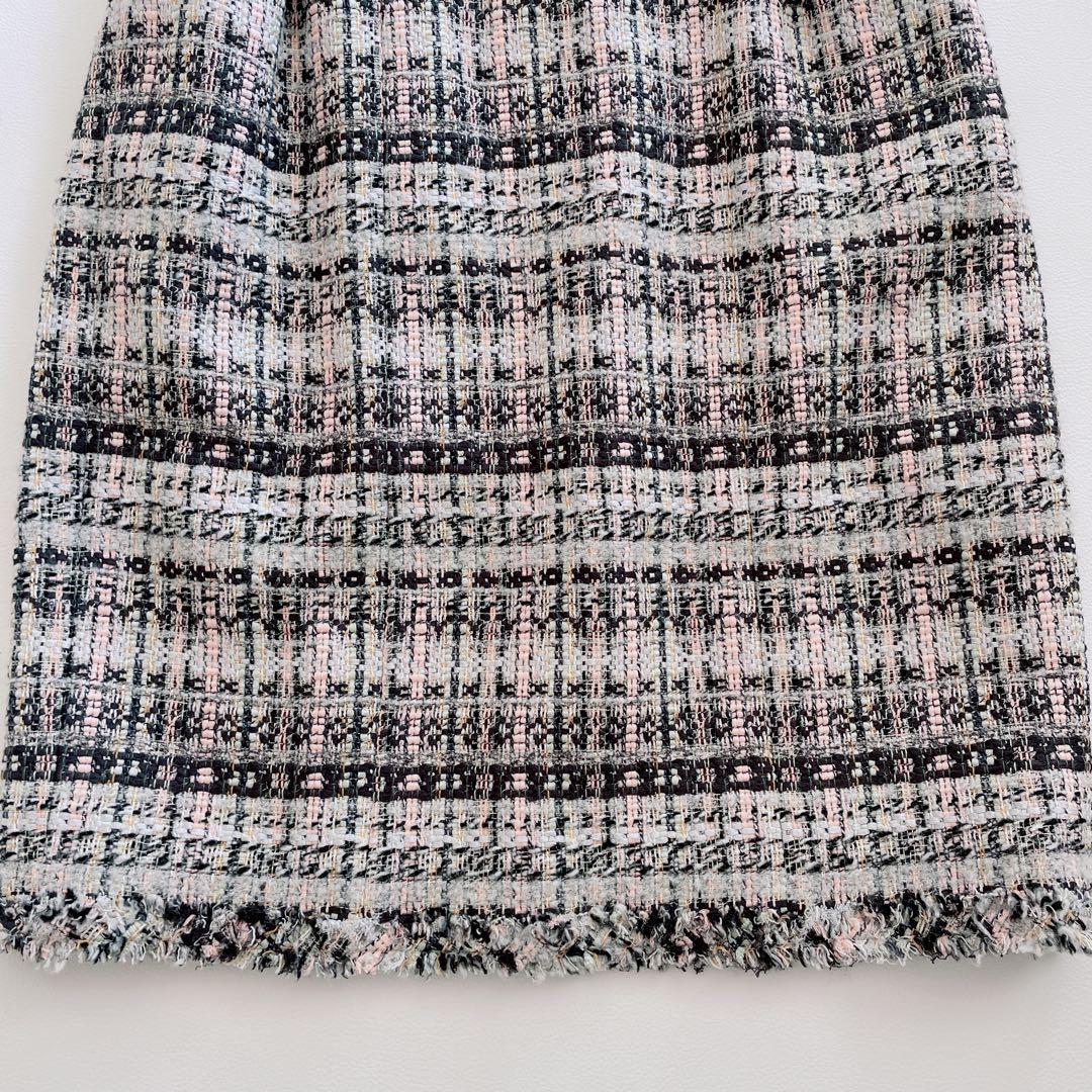 美品✨Rene ルネ　ツイードワンピース　ノースリーブ　ひざ丈ワンピース　ピンク