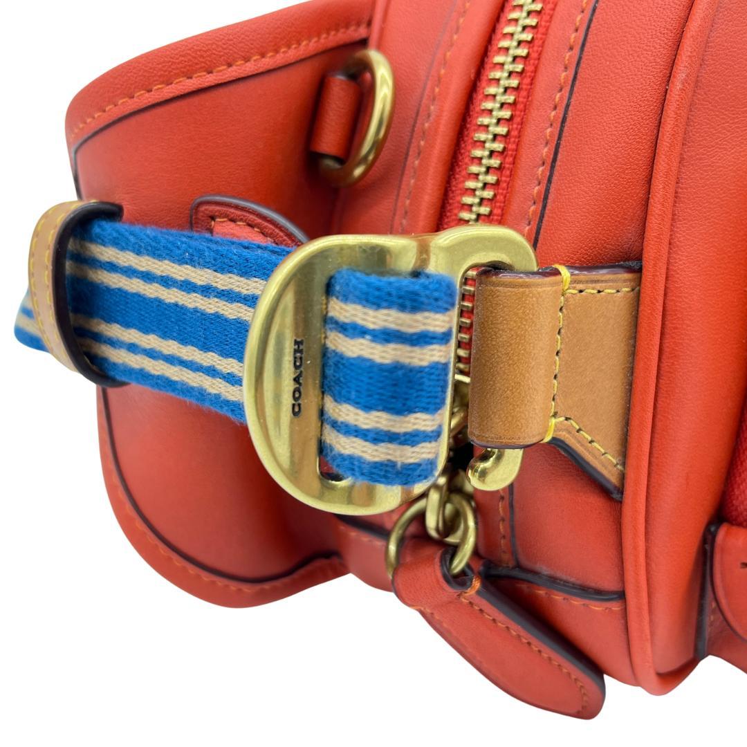 COACH コーチ グラブタンレザー ボディバッグ オレンジ