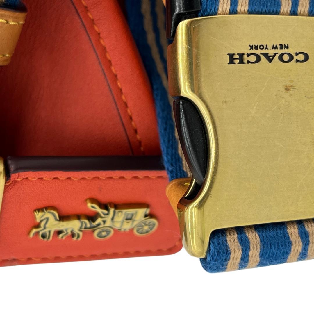 COACH コーチ グラブタンレザー ボディバッグ オレンジ