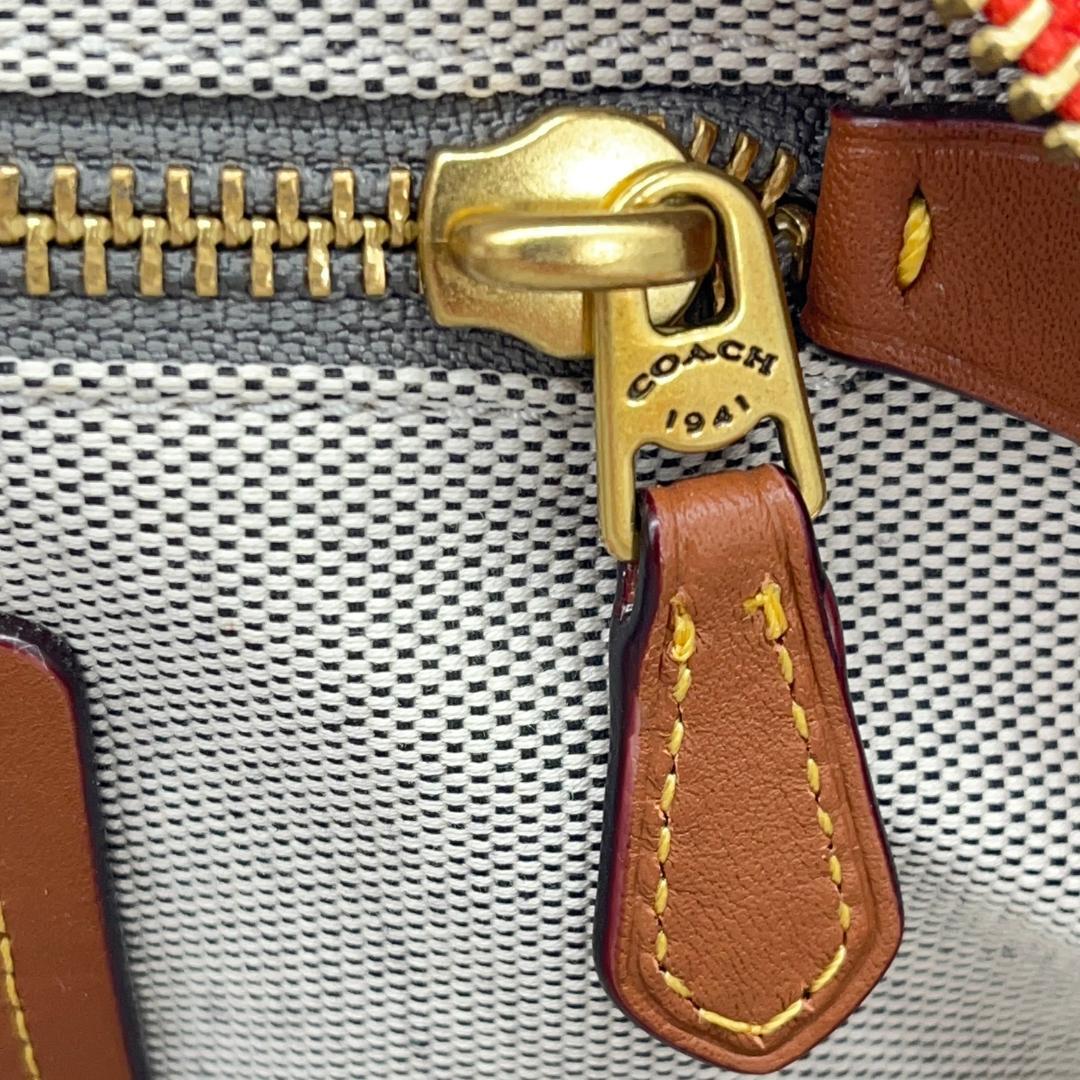 COACH コーチ グラブタンレザー ボディバッグ オレンジ