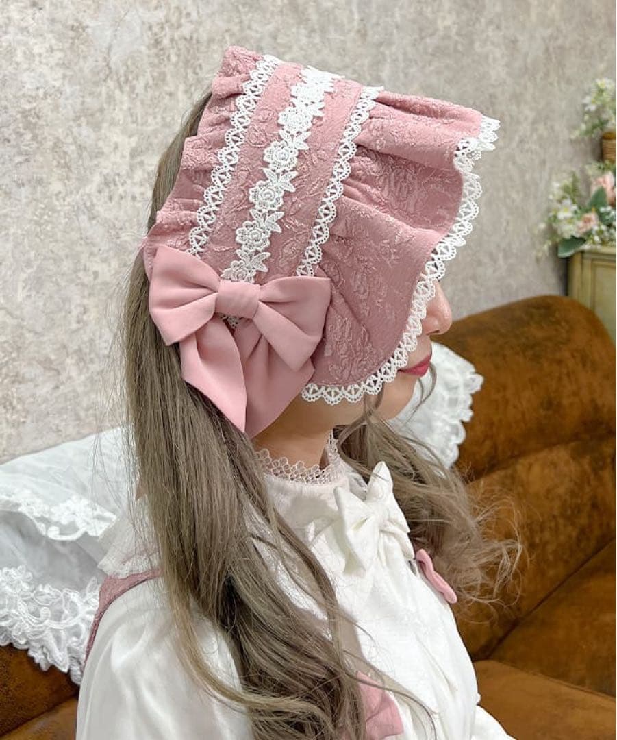 axes famme kawaii メアリージャンスカ＆ハーフボンネット ピンク