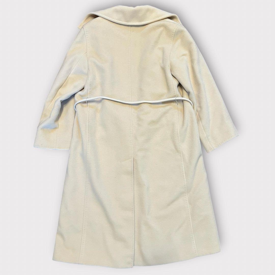 【美品】MAX MARA カシミア　ロングコート　レザーベルト付　サイズ36