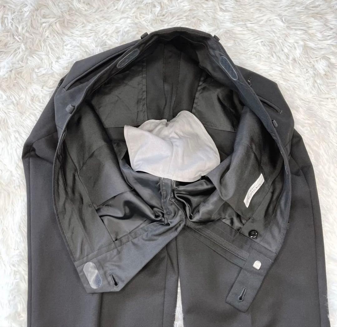 極美品　ORIHIKA ブラックセットアップスーツ 96A7 無地　背抜き