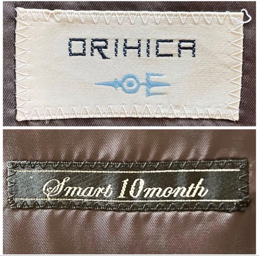 極美品　ORIHIKA ブラックセットアップスーツ 96A7 無地　背抜き