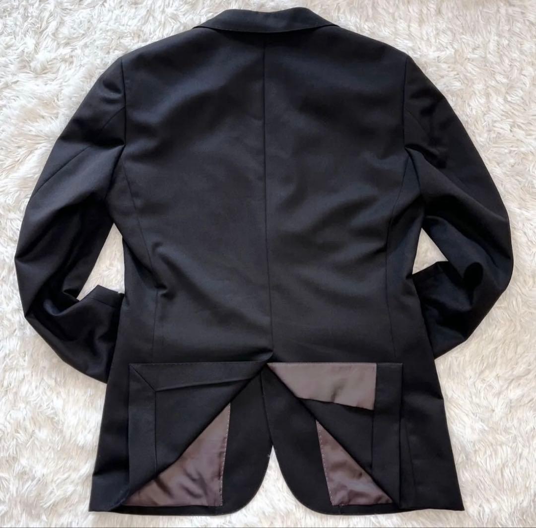 極美品　ORIHIKA ブラックセットアップスーツ 96A7 無地　背抜き