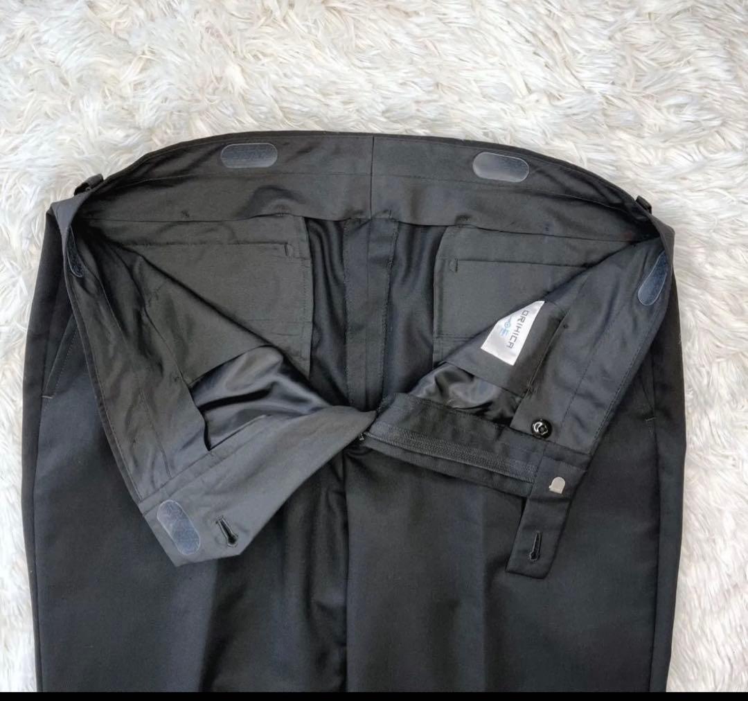 極美品　ORIHIKA ブラックセットアップスーツ 96A7 無地　背抜き