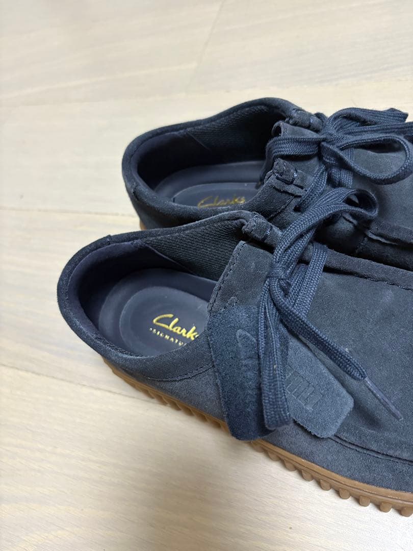再値下げ！Clarks クラークストーヒルロー美品！25.5 ネイビースウェード