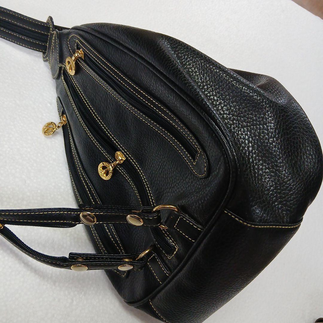 美品✨ラトゥールエッフェル　2wayボディバッグ　リュック　シボ革　レザー　黒