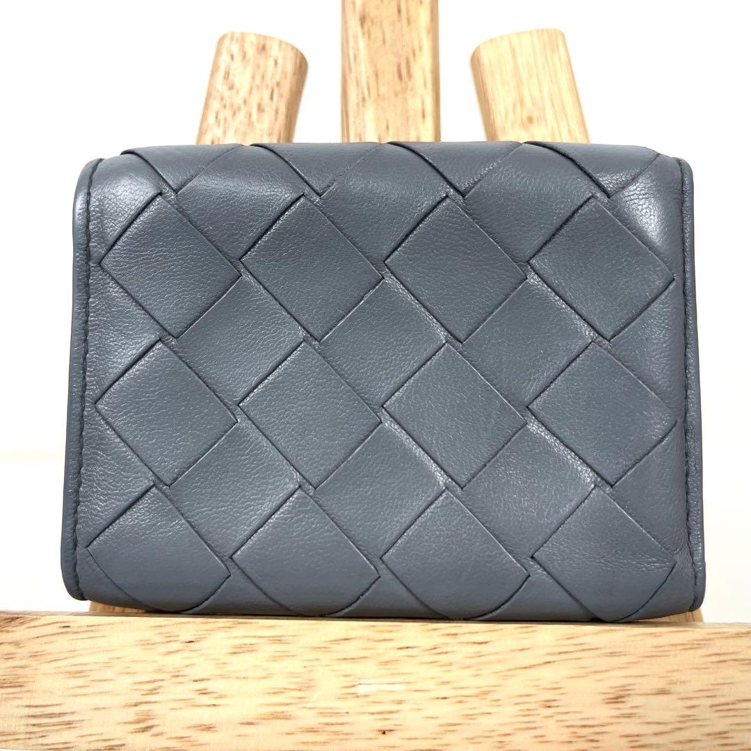 ボッテガヴェネタ　三つ折り財布　マキシイントレチャート　ミニ財布　レザー　超美品