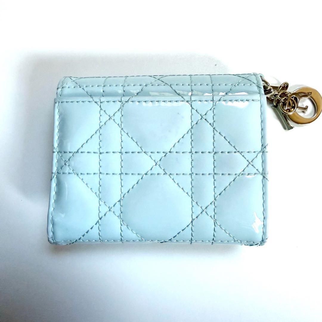 希少　極美品　レディ　Dior 三つ折り財布 カナージュ パテントレザー