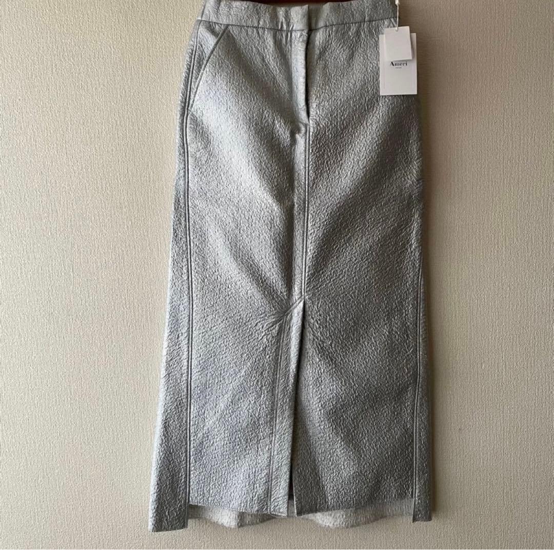 新品♪ Ameri REFLECTION TWEED SKIRT シルバー M