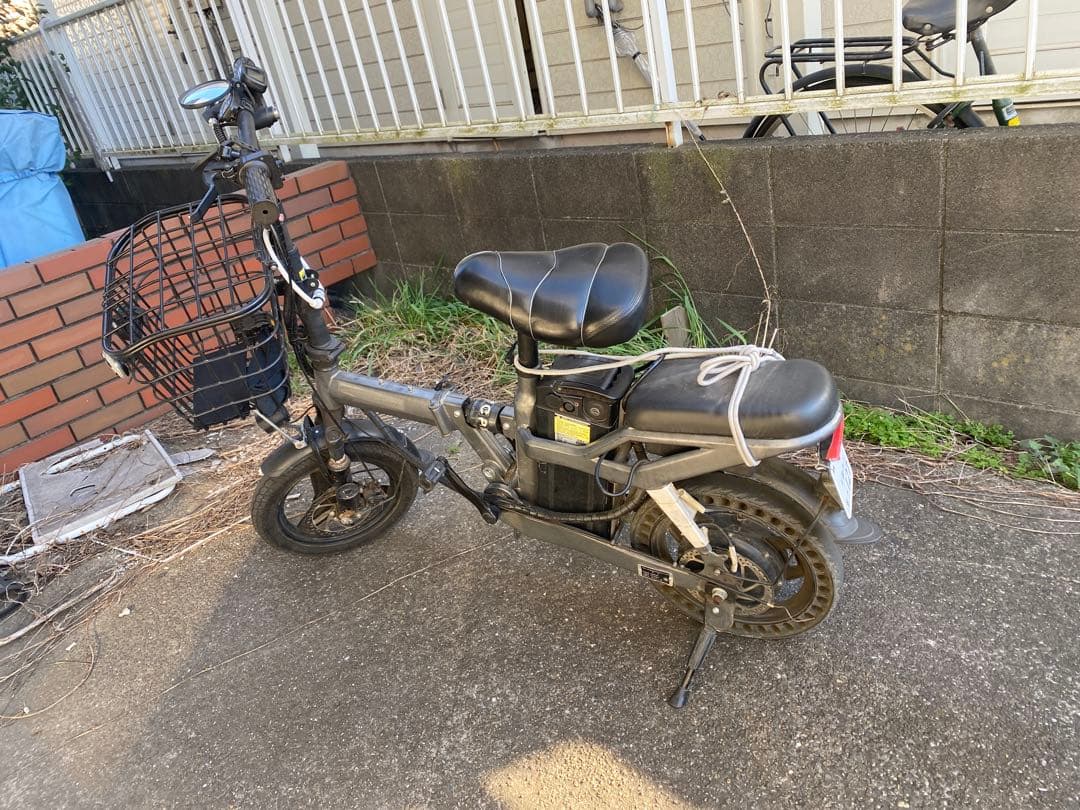 電動アシスト自転車 グレー 前カゴ付き