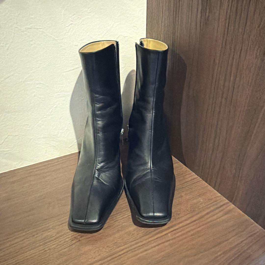 靴 CLANE SQUARE EDGE SHORT BOOTS 38 24.5
