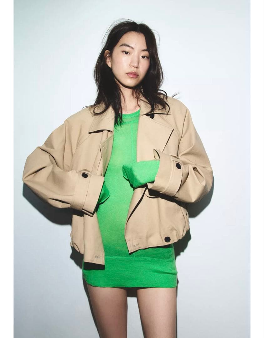 タグ付き新品★ZARAのショートバルーントレンチコート★Mサイズ★コムギ色