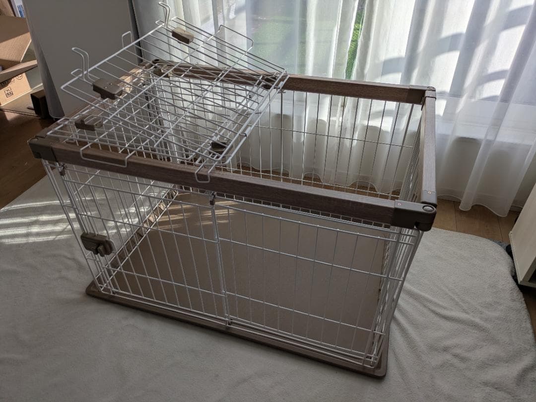 屋根付きアイリスオーヤマ 犬 ウッディシステムサークル SWS-900 美品