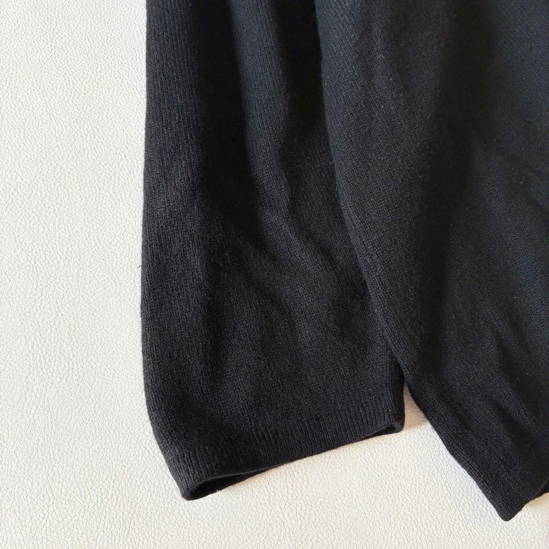 BALLANTYNE　バランタイン カシミヤ　ダブルブレストカーディガン　Ｌ　黒