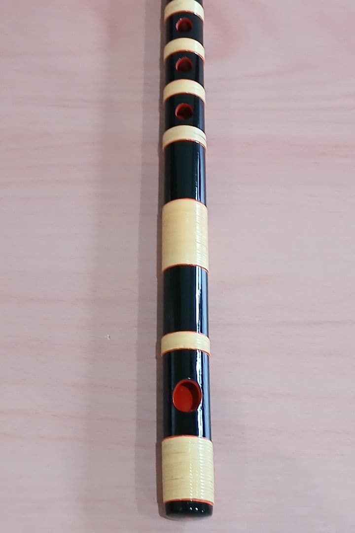 篠笛 六本調子 七穴 黒塗り内赤