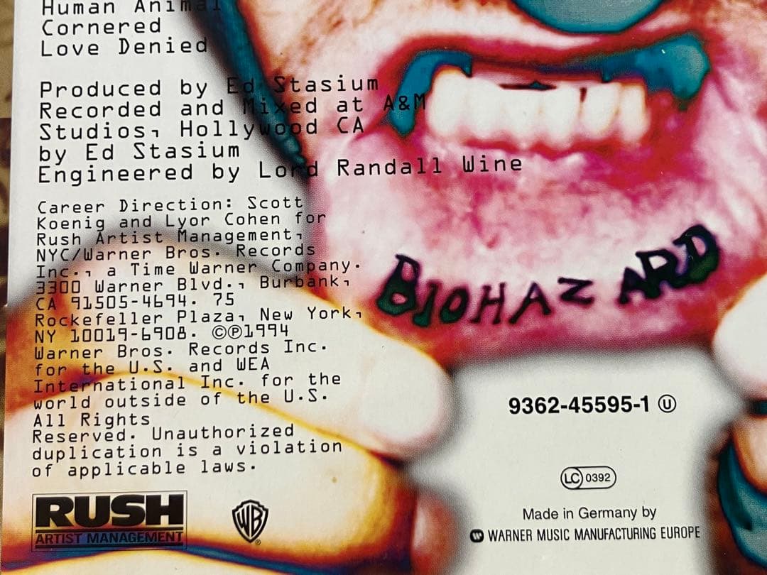 洋楽 LP Biohazard -State Of The World Address