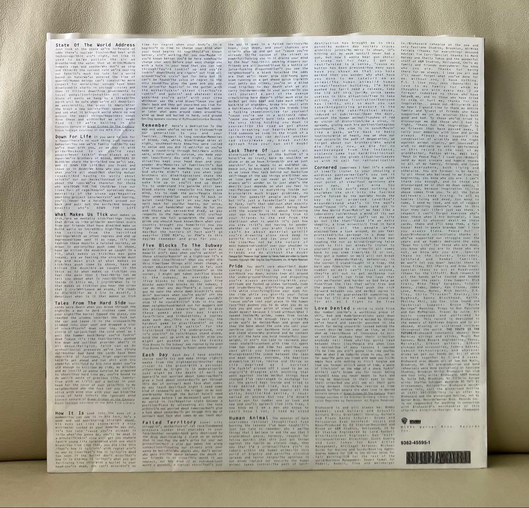 洋楽 LP Biohazard -State Of The World Address