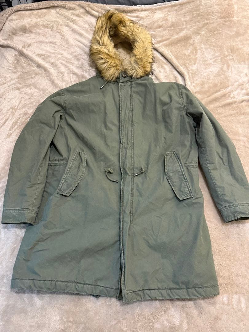 ご*ん様 ZARA メンズ モッズコート XLサイズ カーキ ミリタリーコート