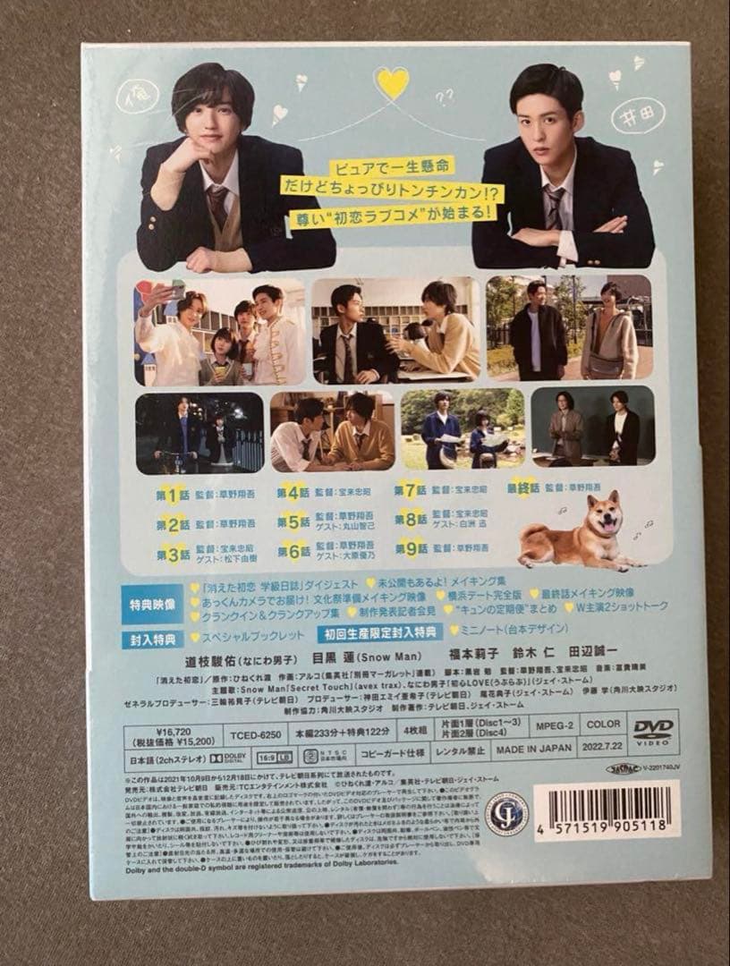 消えた初恋　DVD 新品未開封　目黒蓮　道枝駿佑