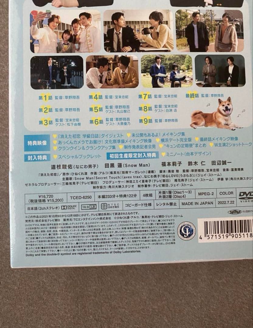 消えた初恋　DVD 新品未開封　目黒蓮　道枝駿佑