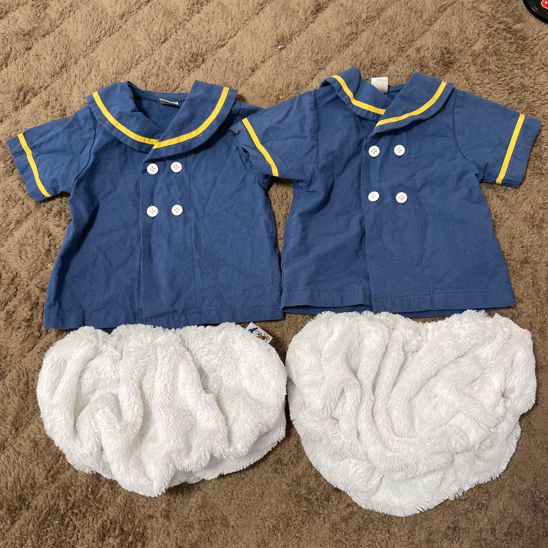 ドナルドダック セーラーシャツセット　ベビー　ドナルド　ベビーパンツ