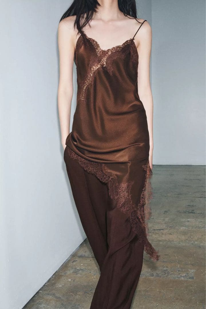 ZW COLLECTION アシンメトリーレースワンピース