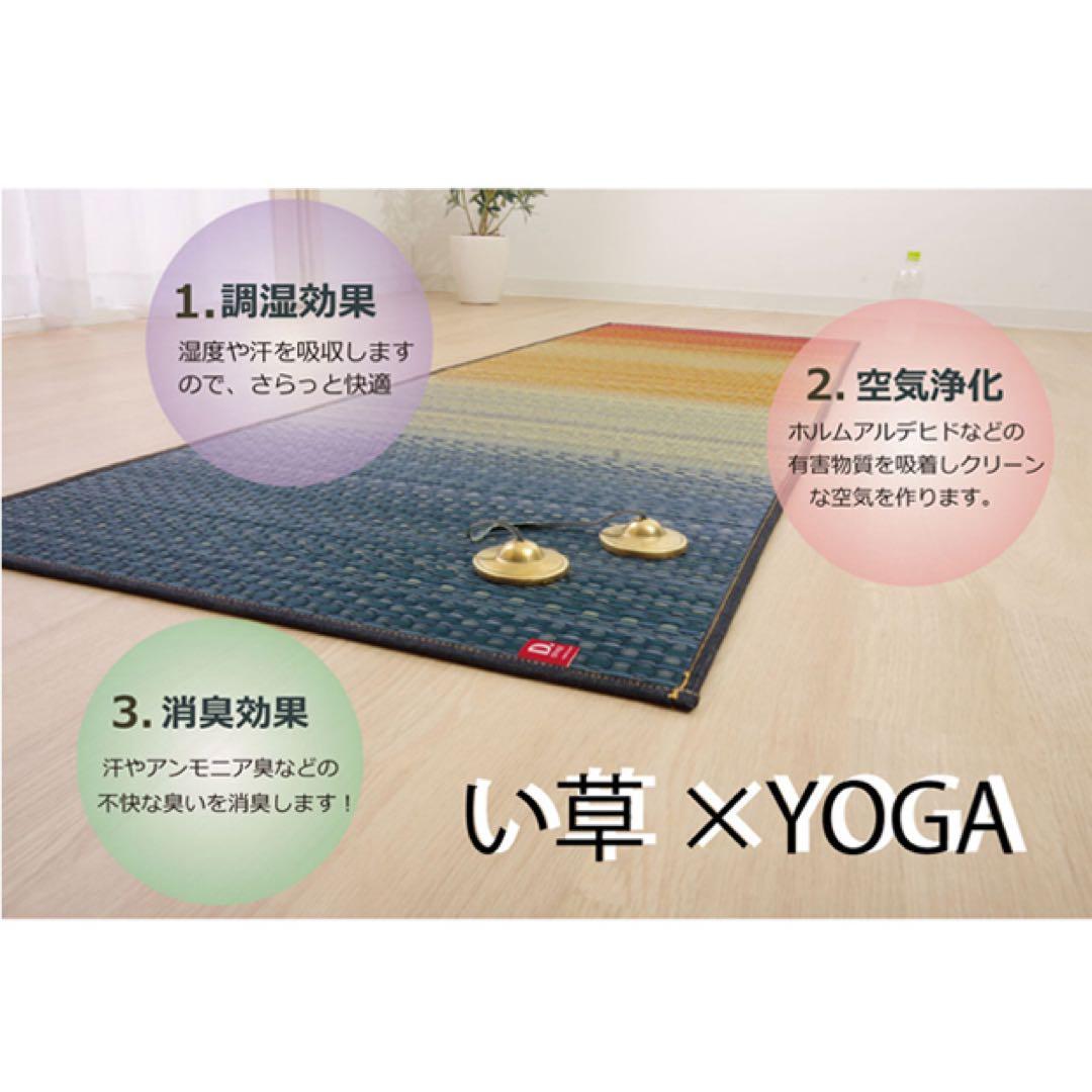 イケヒコ 畳ヨガマット ジョイ グリーン い草 デニム 国産 60×180×6