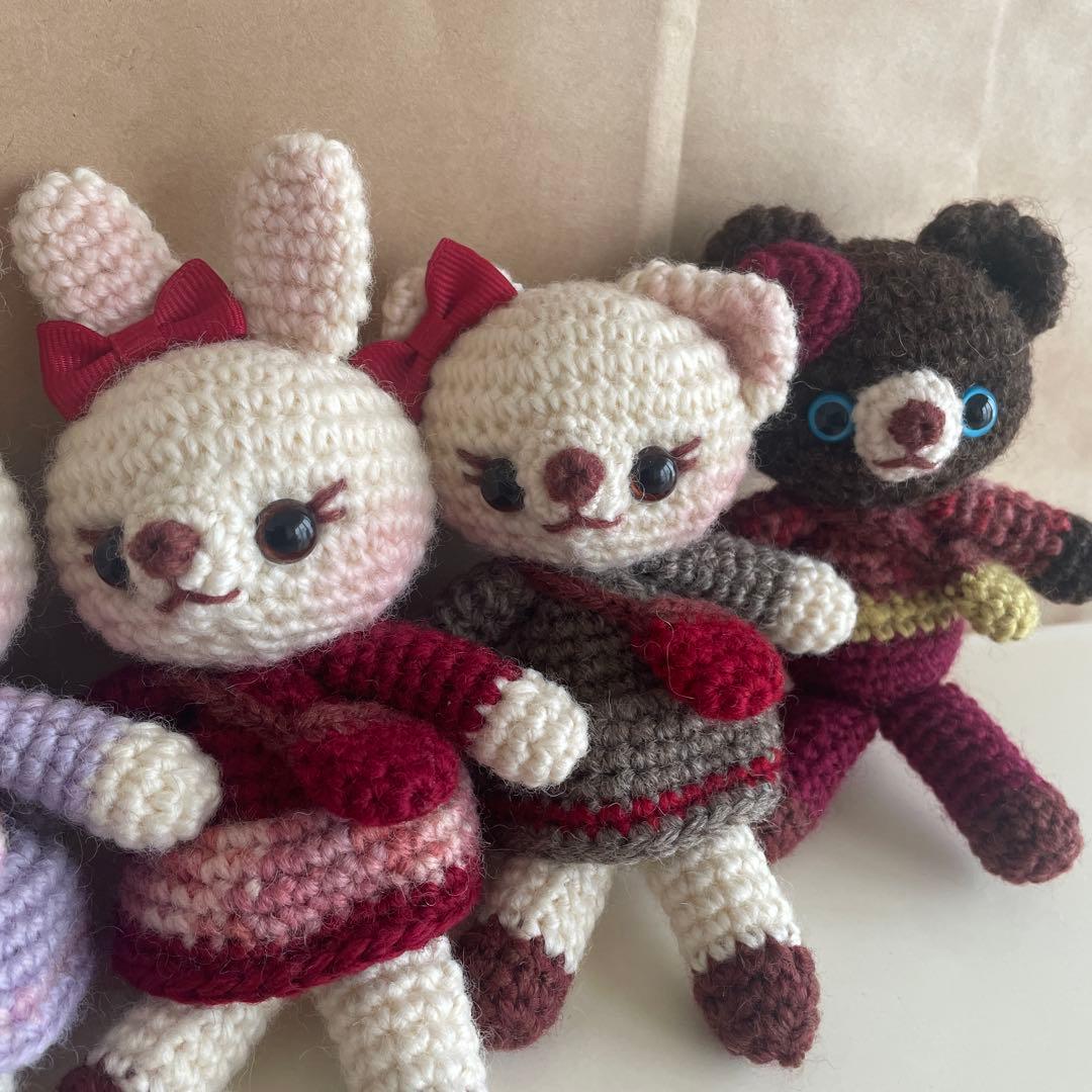 Mi！ ハンドメイド　あみぐるみ　６点おまとめ　キーホルダー付き