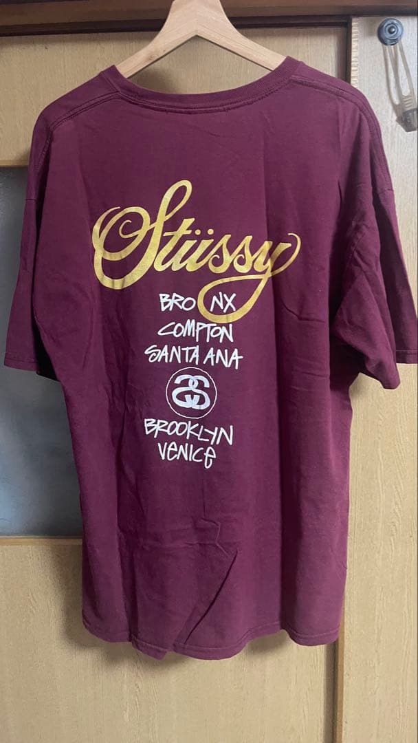 Stussy バーガンディ Tシャツ XL