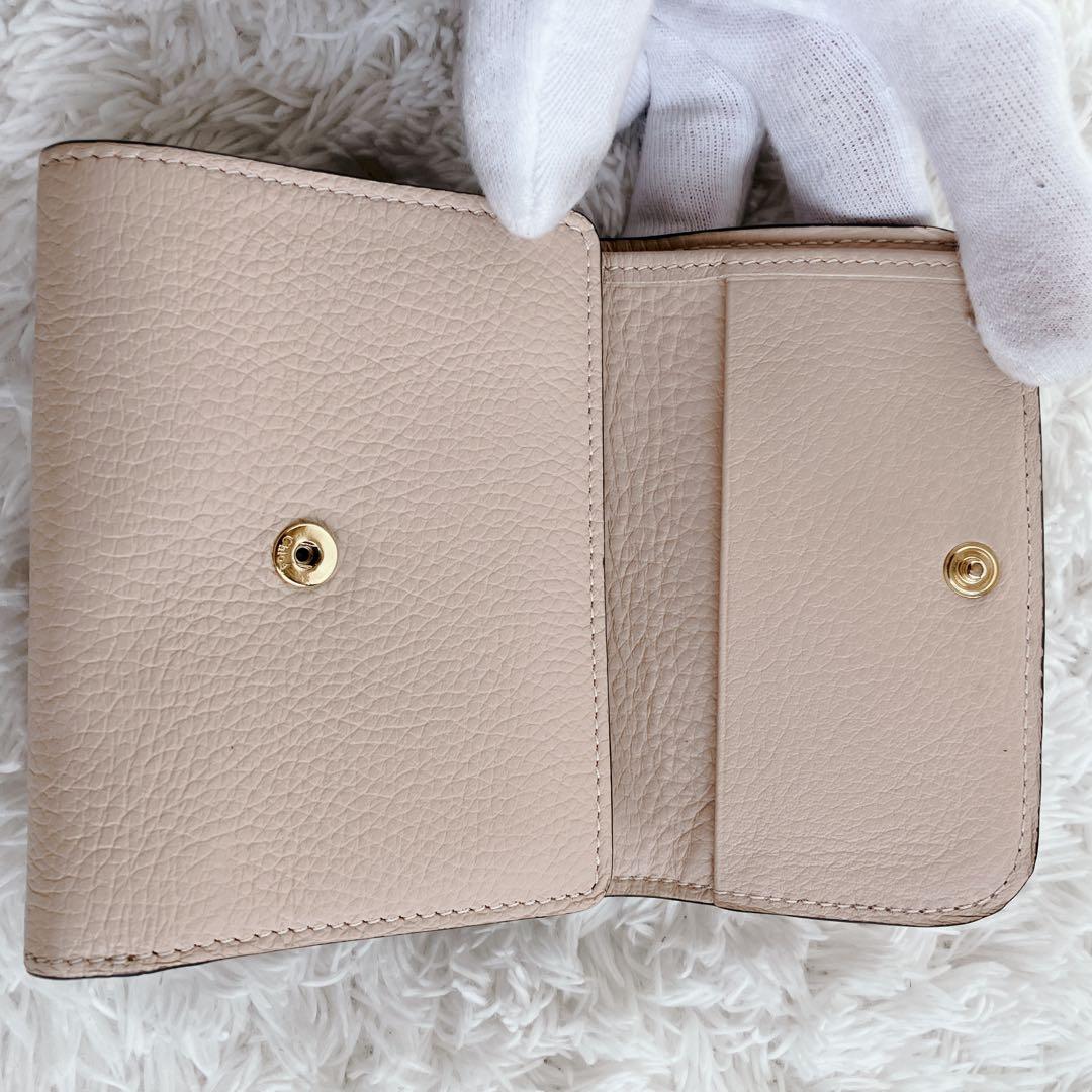 極美品✨ クロエ 折り財布　スモールトリフォールドウォレット　ピンクベージュ