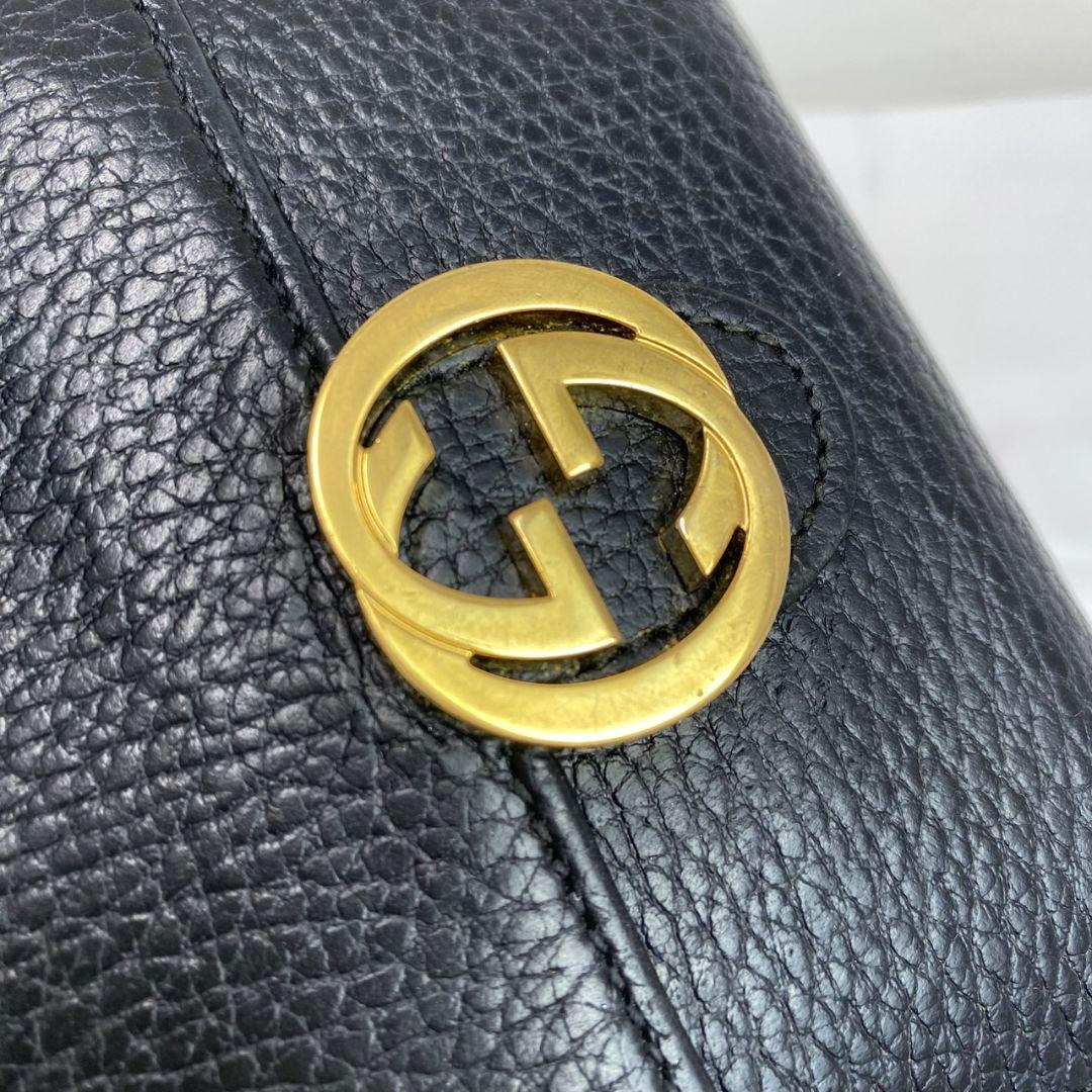 ✨️美品✨️GUCCI 二つ折り財布 ダブルホック インターロッキング