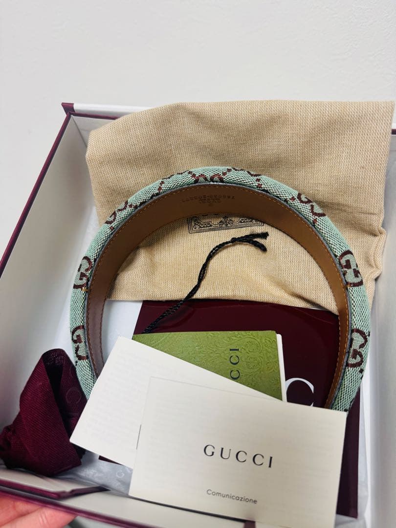 GUCCI GGロゴ ヘアバンド ミントグリーン