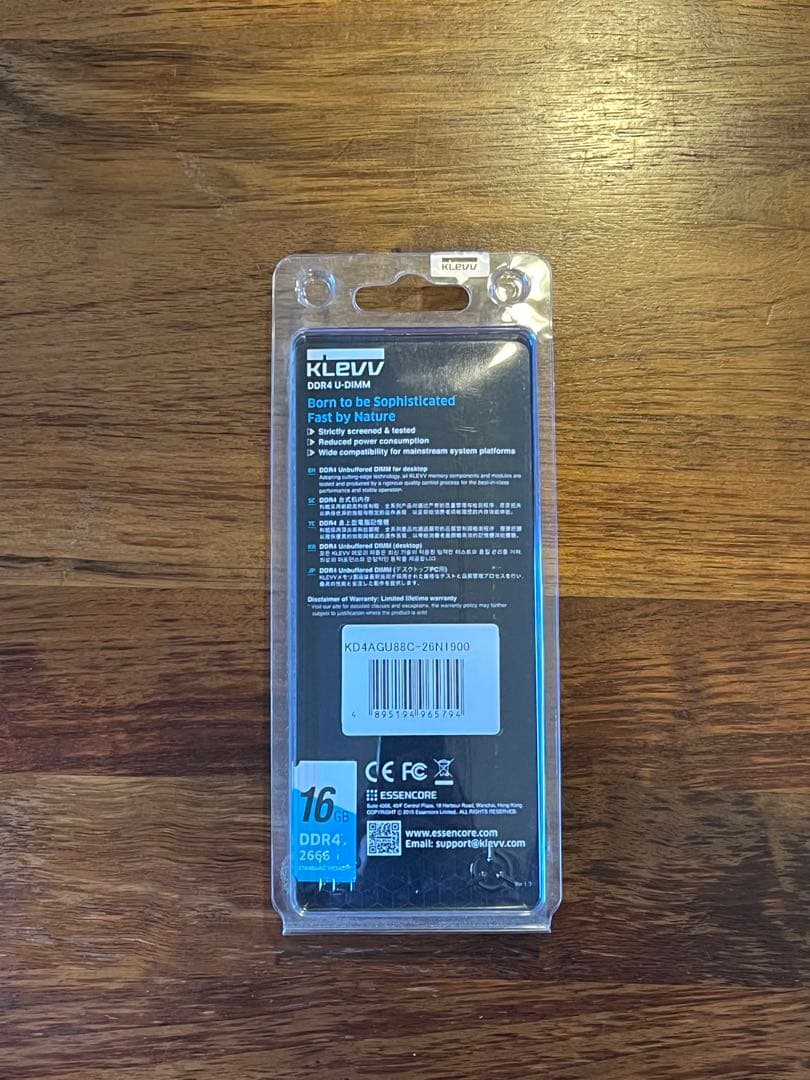 KLEVV DDR4 2666 16GB U-DIMM メモリー