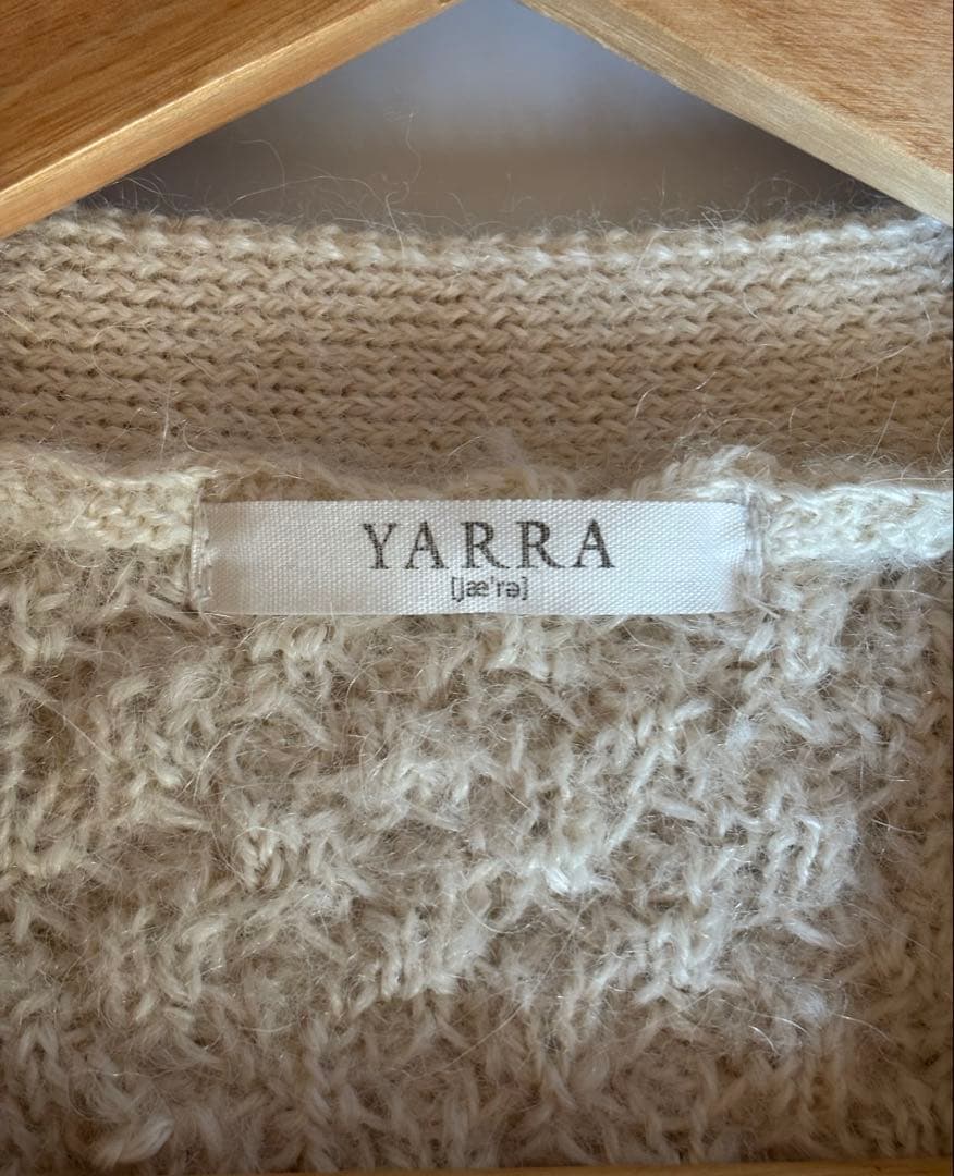 ❤︎ YARRA ヤラ アルパカ100% ケーブルニットカーディガン アイボリー