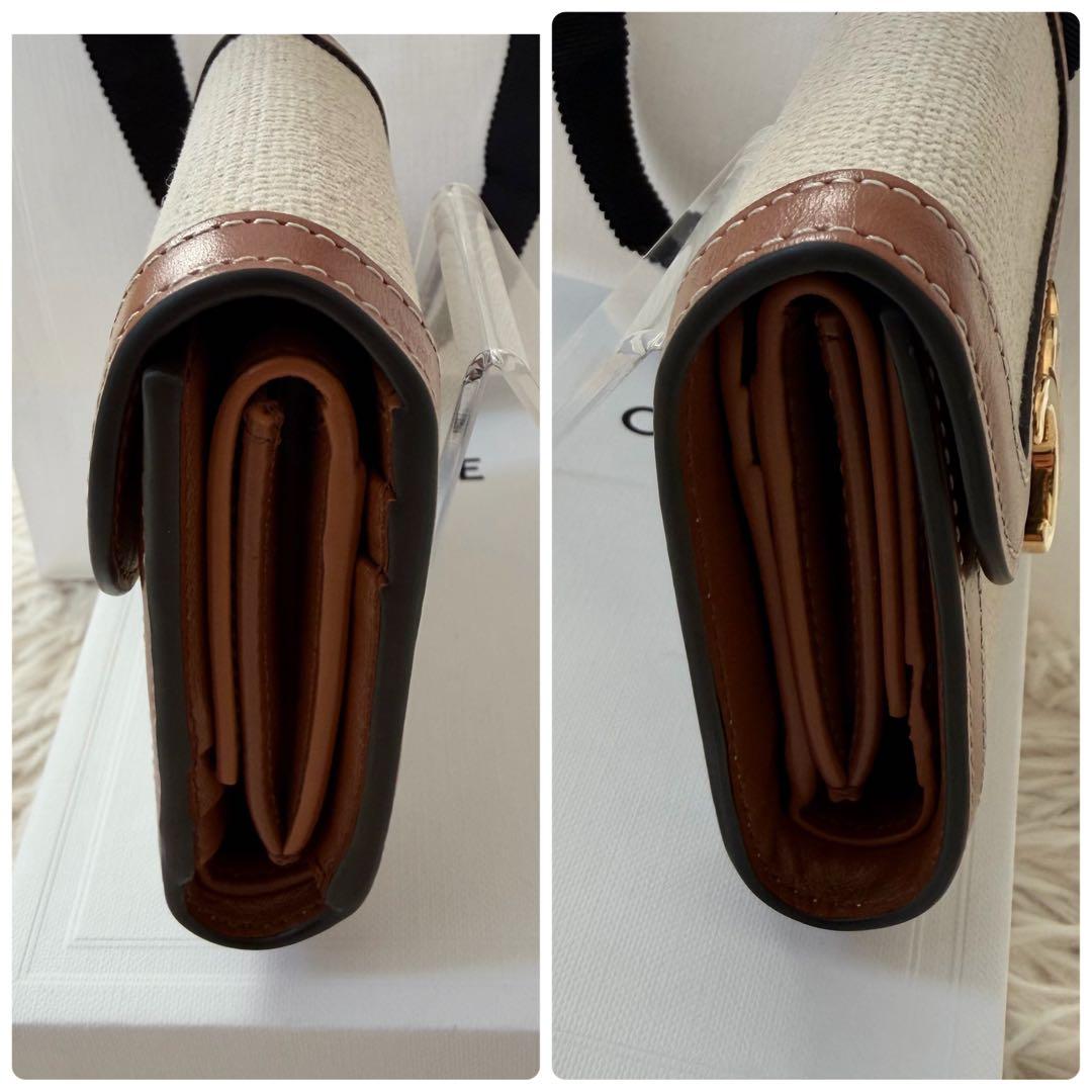 【未使用品級】セリーヌ 三つ折り財布 トリオンフ スモールフラップウォレット
