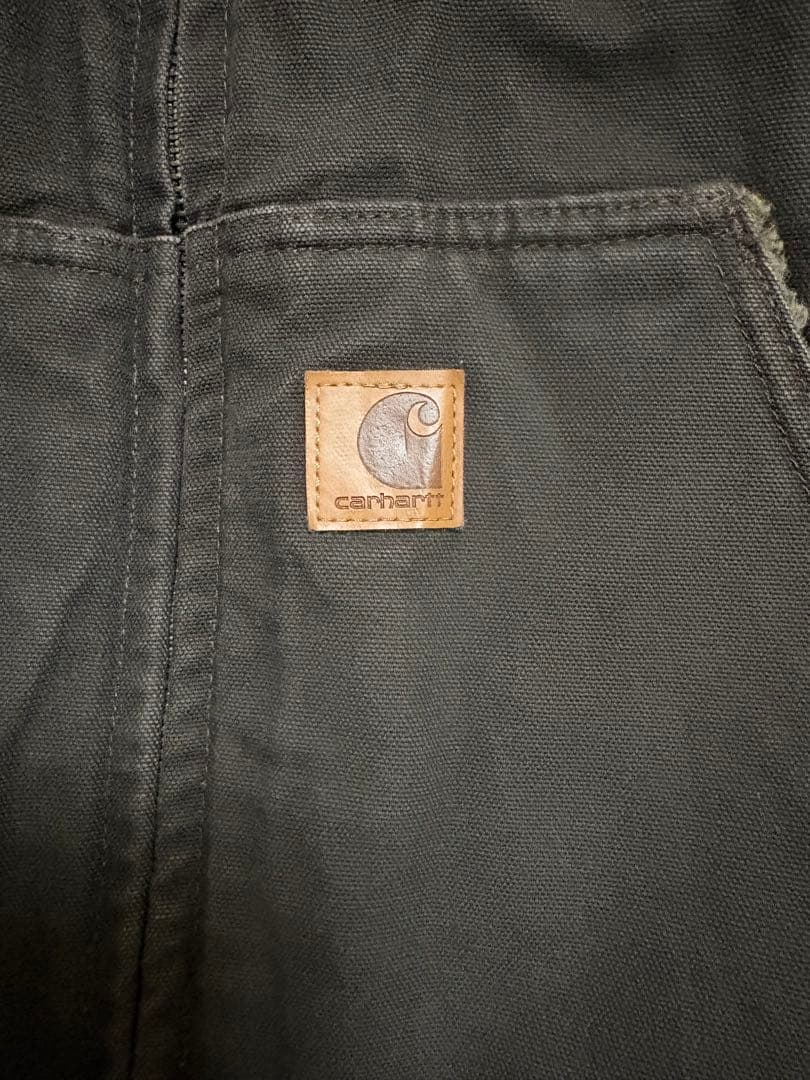 Carhart カーハート 裏ボア レザーロゴ ダックベスト ブラウン 清春着