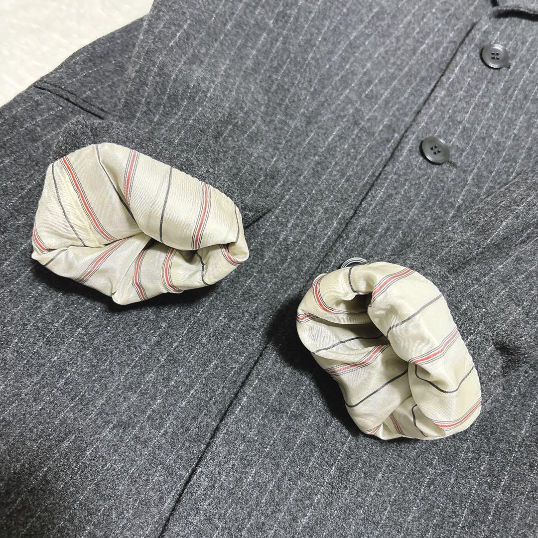 【美品】　ジャンポールゴルチェオム　ジャケット グレー　ストライプ　3ボタン