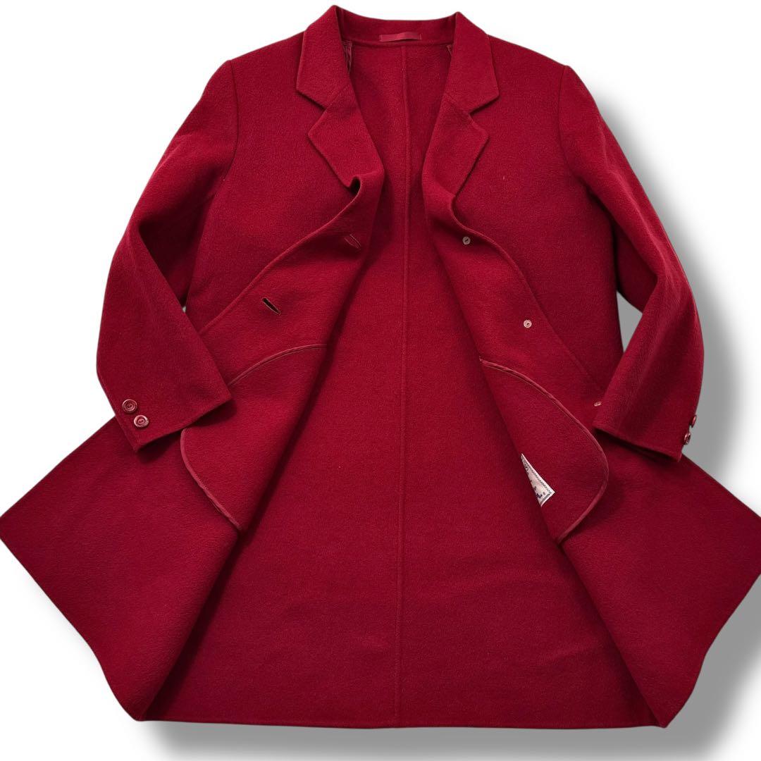 極美品】BURBERRY バーバリー カシミヤ ロングコート M〜L ロゴボタン