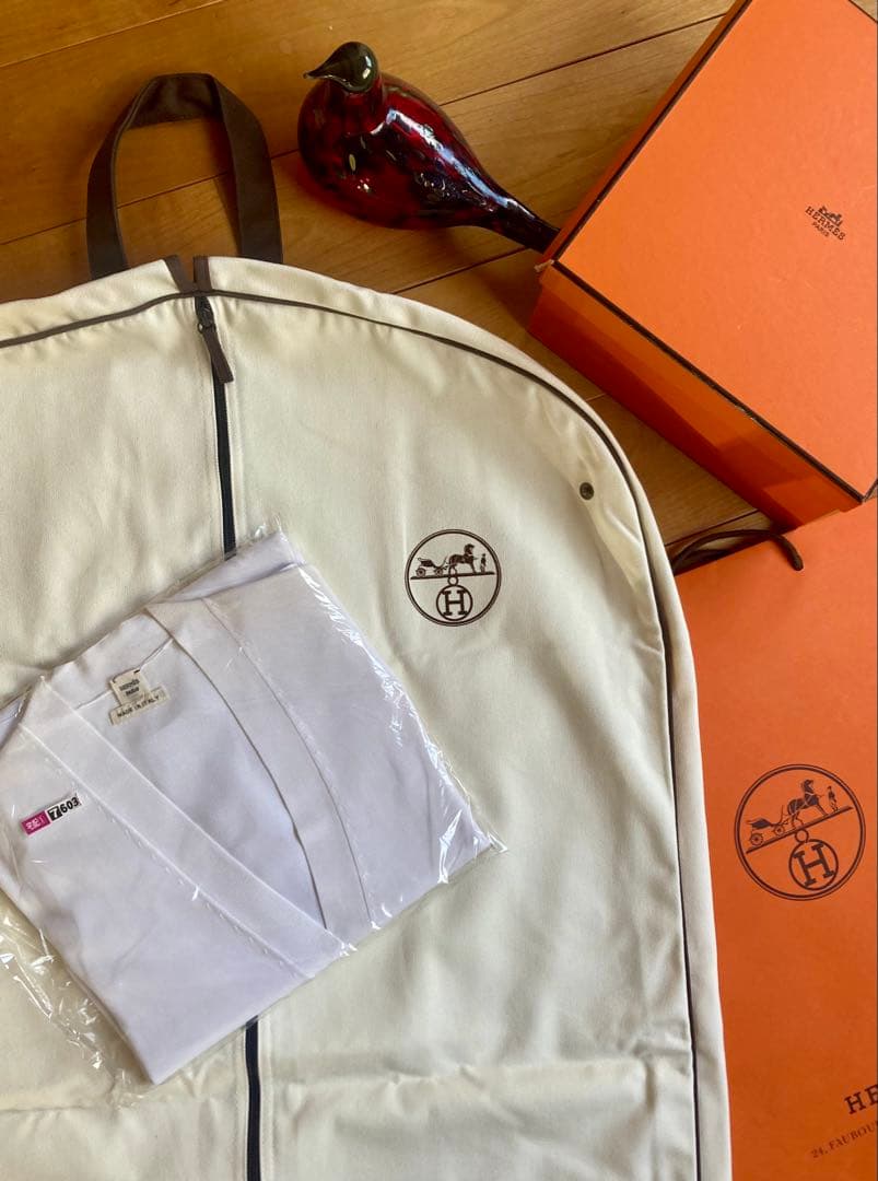 HERMÈS ロングカーディガン シェルボタン ビスコース正規品 クリーニング済