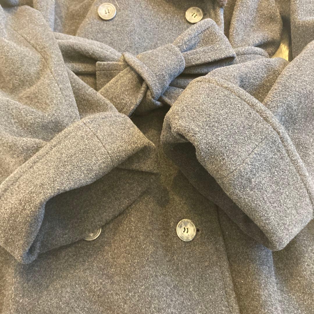 LAURA ASHLEY 襟　ファー　ウールコート　Aライン　42