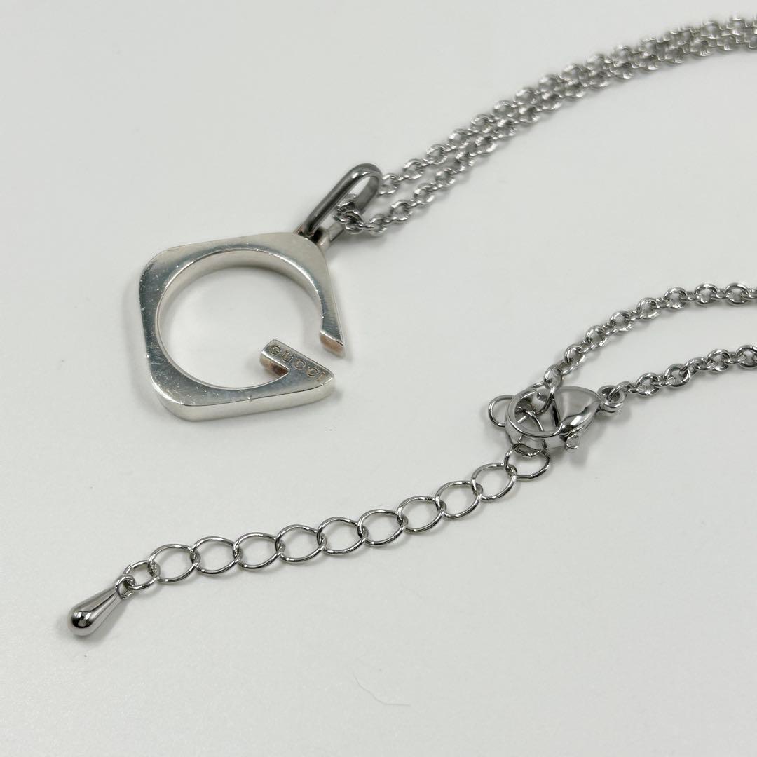 美品✨　グッチ　ネックレス　ロゴモチーフ　スクエア G シルバー　Ag925