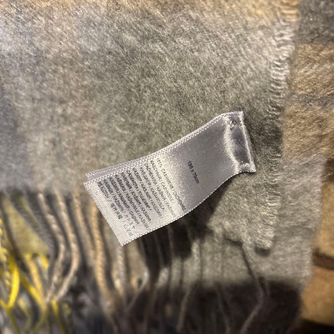 ジョンストンズ 大判 カシミアストール Yellow and Gray