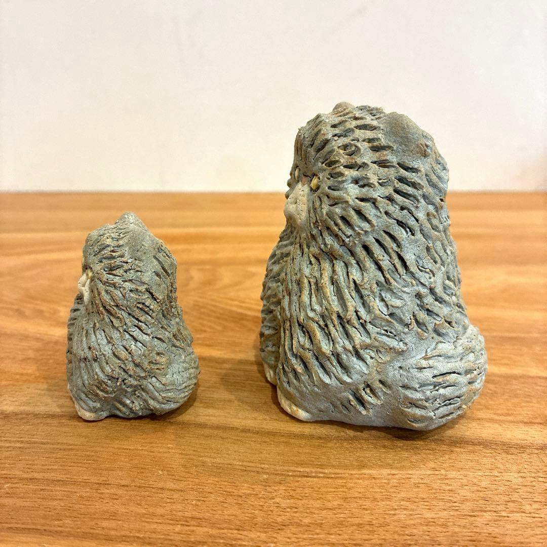 美品　幸生窯　タワシ　大小　2セット　猫　ネコ