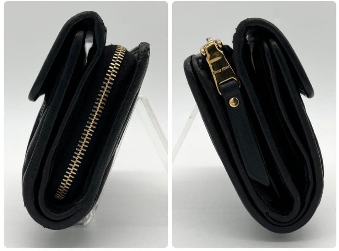 【本日限定価格】miumiu 二つ折り財布 L字ジップ ブラック 黒