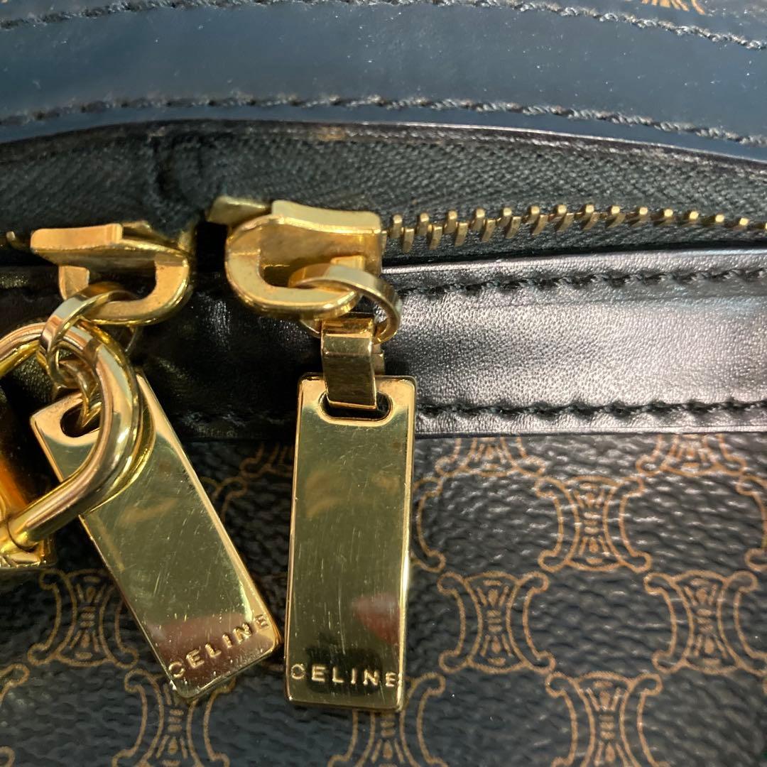 CELINE マカダム柄 イタリア製 ビンテージ ボストンバッグ 黒 美品