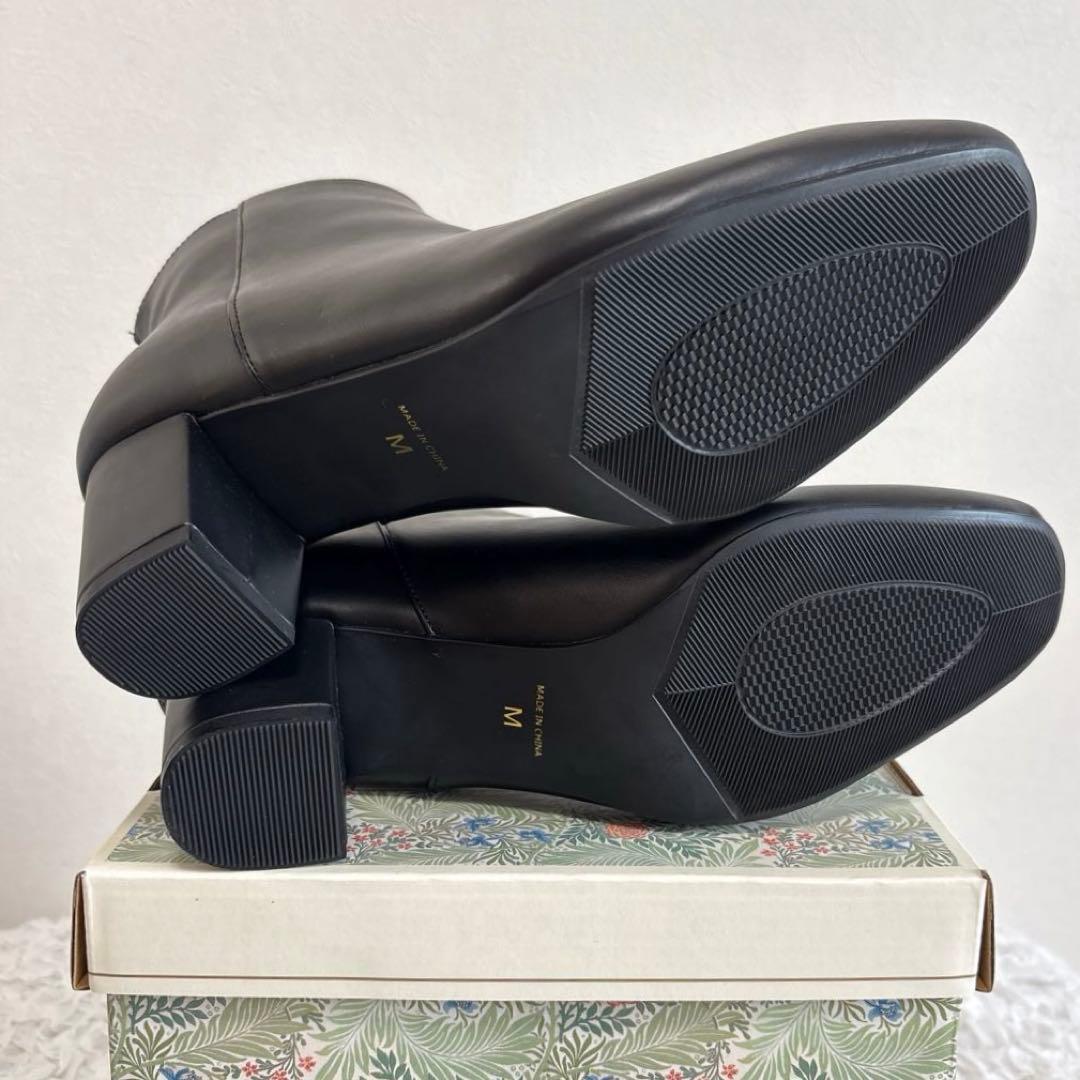【未使用品】ルタロン 定番 ショートブーツ ブラック ジッパー