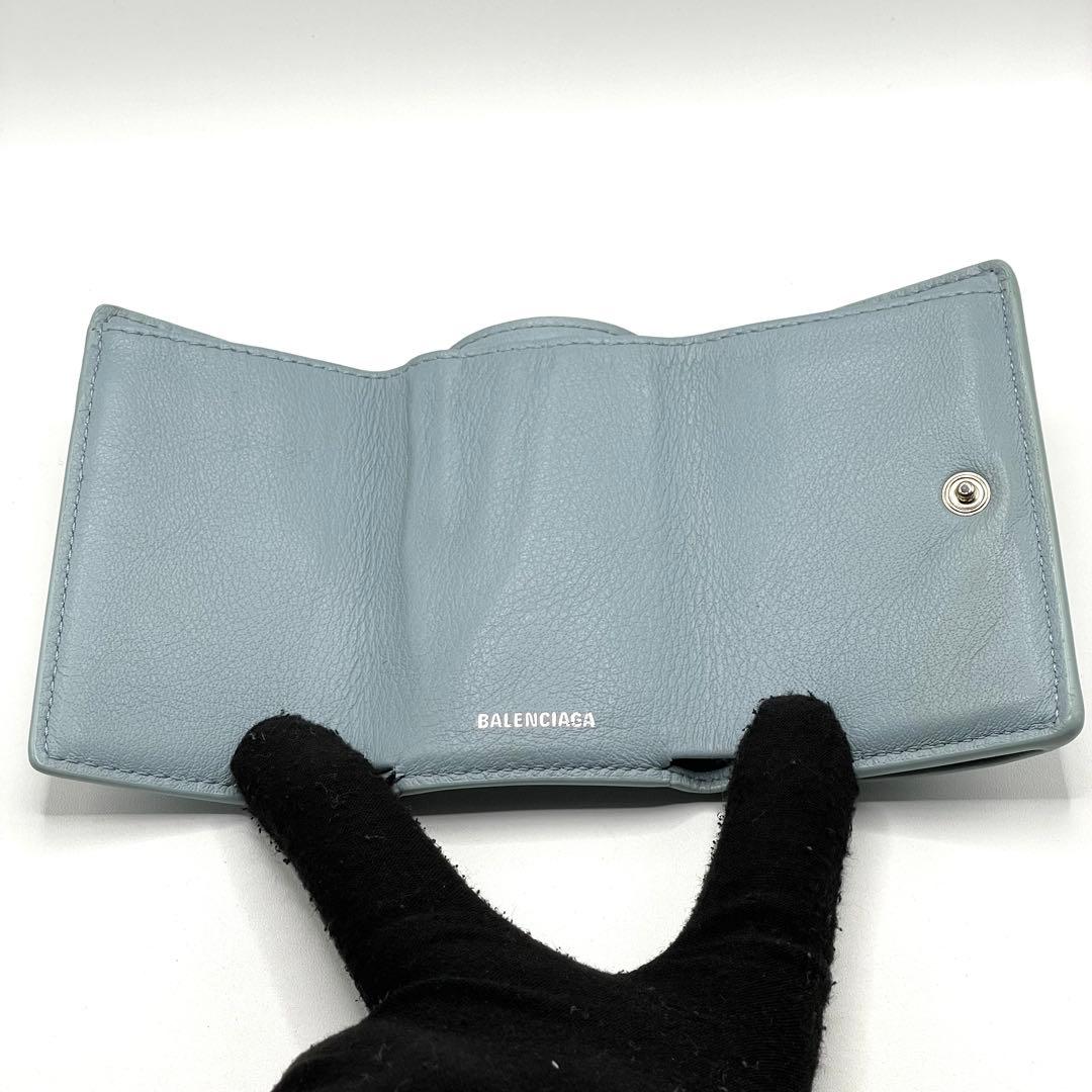 ✨極美品✨BALENCIAGA ペーパーミニウォレット 三つ折財布 カーフレザー