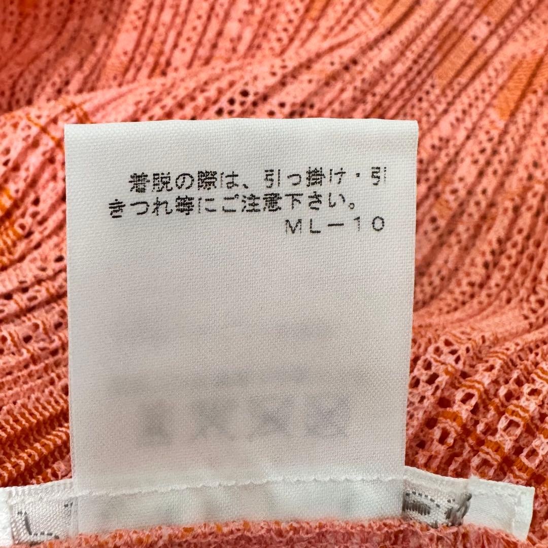 極美品✨PLEATS PLEASE プリーツ　総柄　赤色　メッシュ　サイズ3